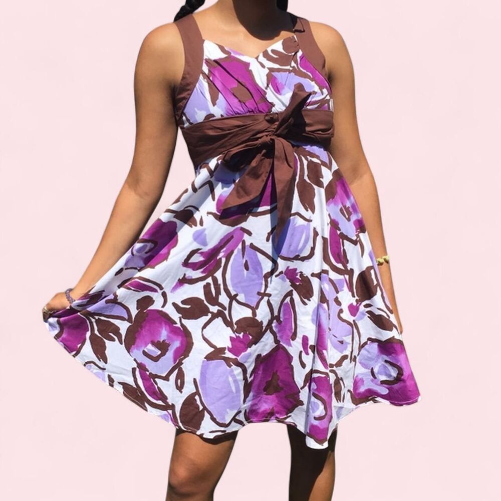 Abstract Floral A-Line Dress